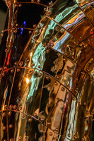 Reflection on metal sculpture