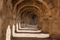 Arched walkway at Roman theatre, Aspendos